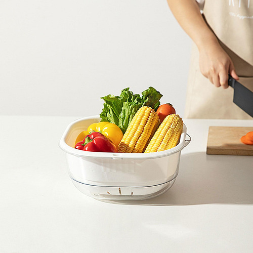 Cesto De Lavagem De Vegetais Para Frutas, Saladas E Branco