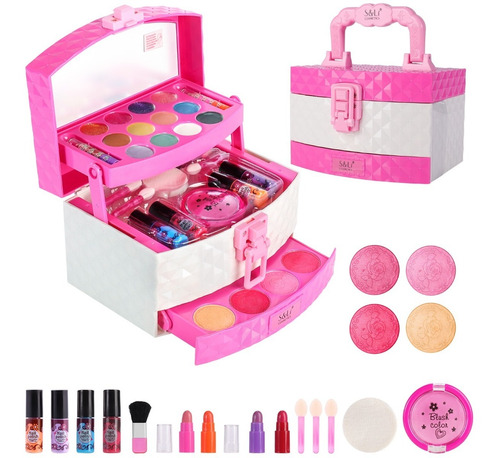 Juguete Maquillaje De Verdad Belleza Niña Tocador Estuche