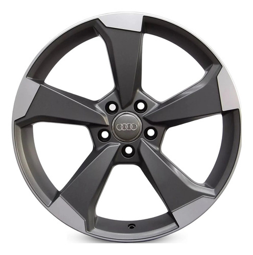 Rodas Raw C23 Audi Rs3 19x8 5x100 (jogo) + Bicos Cor Grafite Fosca Diamantada