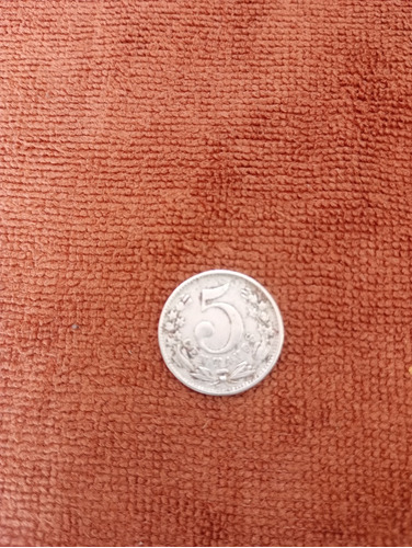 Moneda 5 Centavos De Colombia En Plata 1886