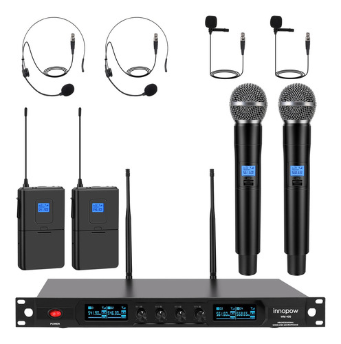 Sistema De Micrófono Inalámbrico Innopow Quad Uhf De 4 Canal