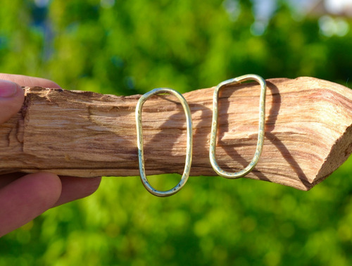 Imagen 7 de 9 de Aros Organicos Dorados, Bronce Y Plata, Minimalista, Regalo