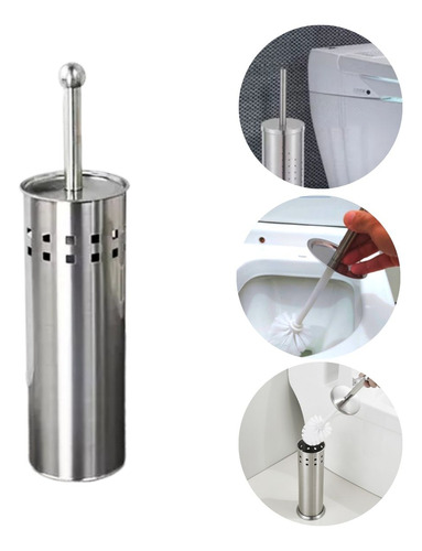 Escova Sanitaria Com Suporte Banheiro Higienização Inox