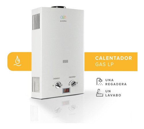 Imagen 2 de 10 de Calentador De Agua Para 1.5 Servicios. Gas Lp. Avera C8l.