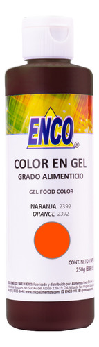 Color Gel Naranja Reposteria 250 Grs. Enco 2392-250