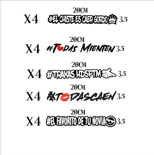 X20 Calcomania Sticker Auto Moto Mayoreo Exibidor