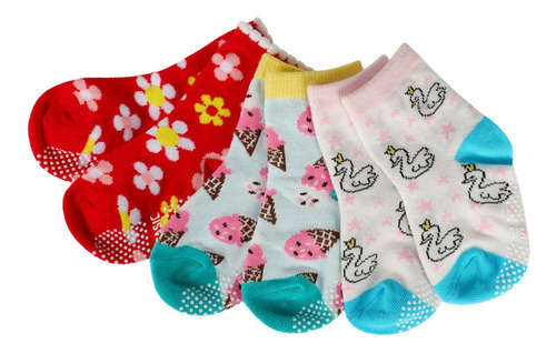 Imagen 7 de 7 de Calcetines De Algodón Antideslizantes Para Bebés, 12 Pares