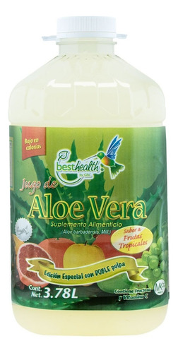 Jugo Aloe Vera 3.78l Best Health Sábila + Doble Pulpa Sabor Frutas Tropicales