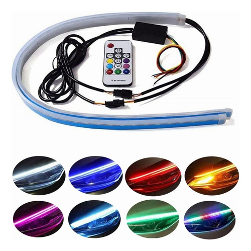 Faro Led Rgb Con Control Secuencial Drl De 60 Cm Para Exteri