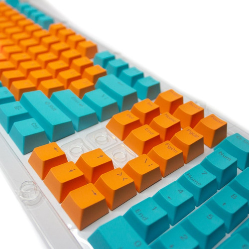 Keycaps Set Color Celeste + Naranjo