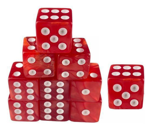 6 Juego De Dados De Varios Lados Juguetes Con Bolsa Rojo