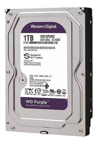 Disco Duro Interno 1tb Western Digital Purpura Wd10purz