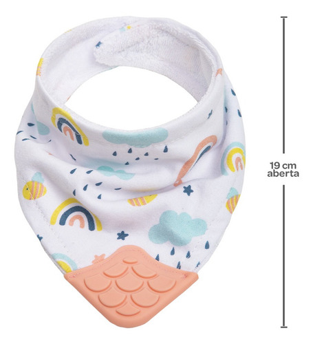 Bandana Infantil Com Mordedor Arco-iris E Abelha 15283 Buba