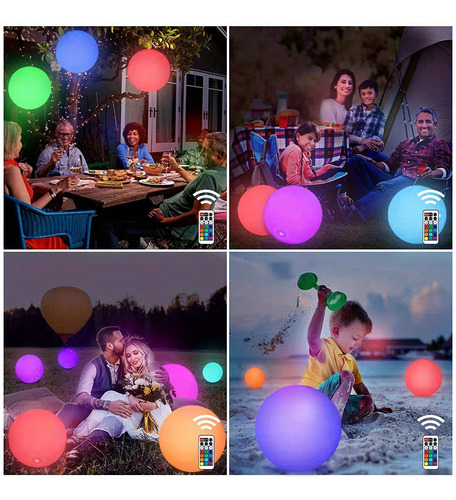 Bola De Luz Led Esférica Colorida Con Mando A Distancia