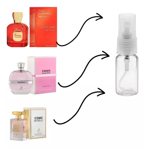 Kit De 3 Decants Maison Alhambra - Baroque Rouge - (5ml) ,como Moiselle -  (5ml) ,chants (5ml) 100 % Original Todos Edp - Total 15 Ml - Ler Descrição.