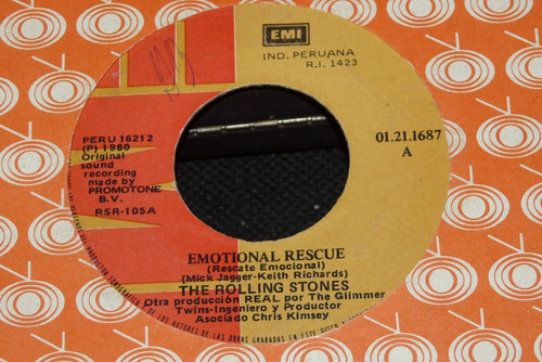 Jch- The Rolling Stones Emotional Rescue 45 Rpm