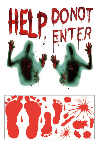 Calcomanías De Pared De Halloween Con Manchas De Sangre, 2 H