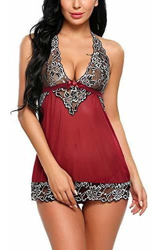 Babydoll De Encaje Y Malla Avidlove Para Mujer