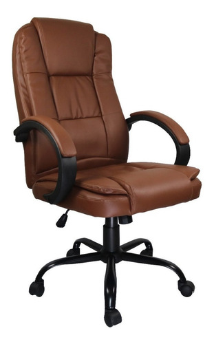 Silla de escritorio Seats And Stools Dualita ergonómica  marrón con tapizado de cuero sintético