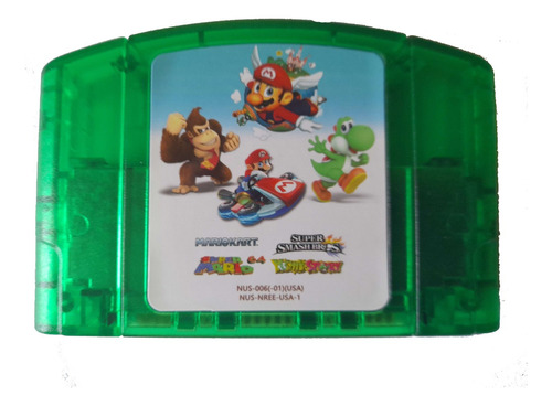 Super Mario 64 Kart Smash Bros Yoshi Story N64 Cartucho 4en1