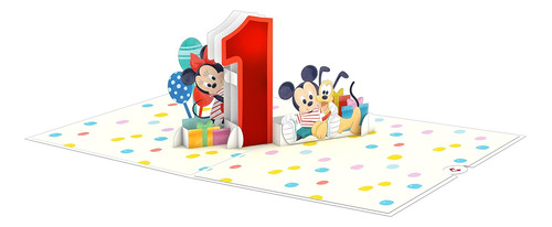 Tarjeta Pop Up De Disney Mickey Y Sus Amigos 1er Cumple...