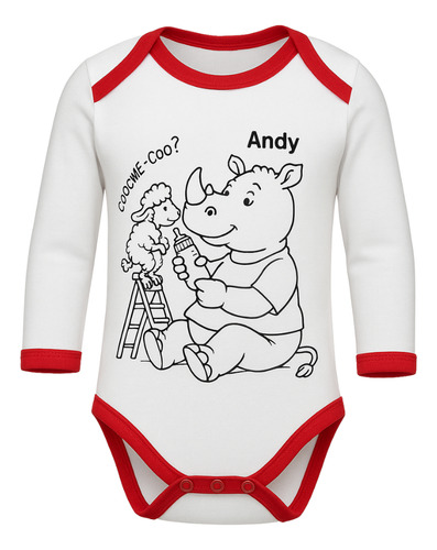 Body Bebe Team Rino - Tienda De Mimos Blanco 1-3 M Estampado