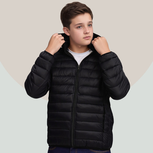 Jaqueta Masculina Juvenil Bobojaco Com Capuz Impermeável