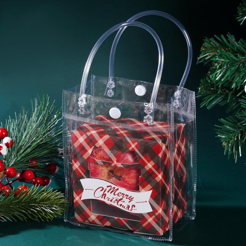 30 Bolsas De Regalo De Pvc Transparente De 15x7x20cm Con