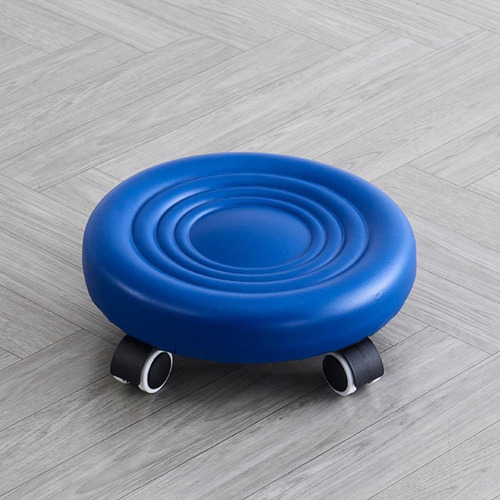 Reposapiés De Heces Giratorias Con Lana Baja Con Un Azul