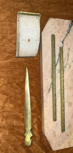 Antiguo Escritorio Marmol Y Bronce Pasteur (Usado)