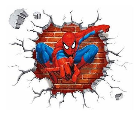 Pegatina De Pared Con Diseño De Spiderman Niños Superheroe