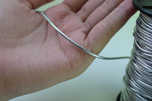 Cordão Metalizado Elástico 1,5 Mm 50metros Sao José Cor Prata