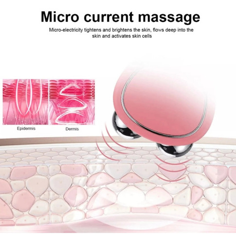 Masajeador Microcorriente Facial Lifting + Gel Conductor Rosa