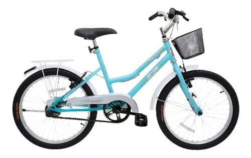 Bicicleta Infantil Cairu Princess 20 Com Cesto Azul E Branco