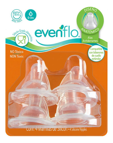 Tetina Evenflo Anatómica Air Vents Estándar 0-3m 4pz