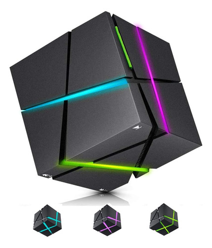 Etobesy Parlantes Bluetooth Con Colorida Luz Led, Mini Parla Color Cube 110v