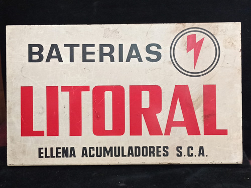 Antiguo Cartel Baterías Litoral Década Del 70 Original 