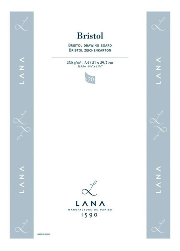 Bloque de lana Bristol A4, 250 g, 20 fls