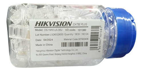 Bote 100 Conectores Rj45 Plug Modular Cat 5e Sin Blindaje