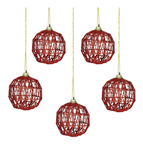 20 Bolas Ams Rojas Para Arbol De Navidad 6cm