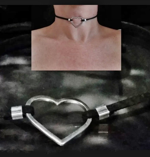 Imagem 2 de 2 de Pedras - Colar Choker Camurça E Prata, Cód216c39-0