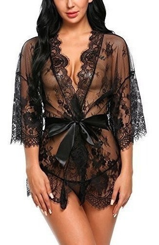 Avidlove Womens Lace Kimono Robe Babydoll Lenceria De Malla 