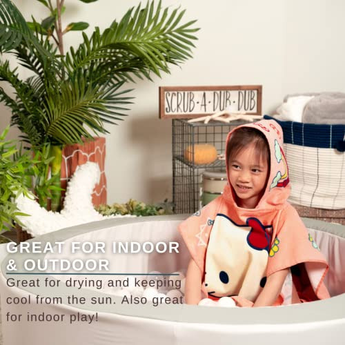 Poncho De Toalla Hello Kitty Para Niños Playa Piscina 61 X 5