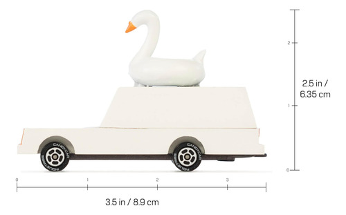 Candycar® Colección De Madera A Presión Vagón Cisne Blanco,