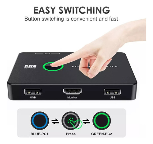 Conmutador Kvm Hdmi Switch 4k 60hz Para 2 Computador Usb2.0