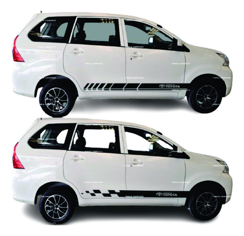 Stickers Franjas Compatible Toyota  Avanza Laterales 2 Pzs