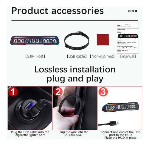 Car Hud Head-up Multifunctional Display G19