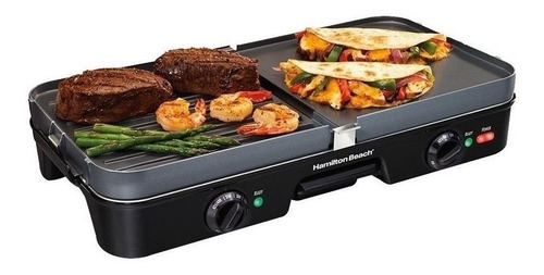 Asador Eléctrico Hamilton Beach 3 En 1 Parrilla Y Plancha