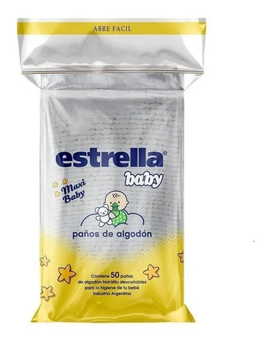 Imagen 1 de 9 de Estrella Maxi Baby Paños X 50 Unidades