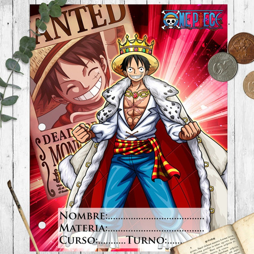 Separadores Pdf Carpeta Escolar N3 A4 One Piece Anime Wanted